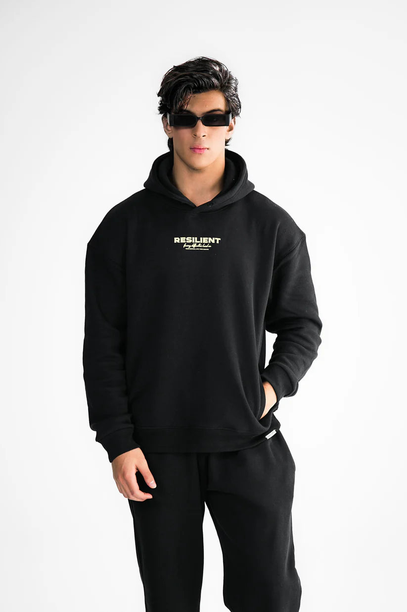 Resilient Black Hoodie For Men - Flairthread Flairthread