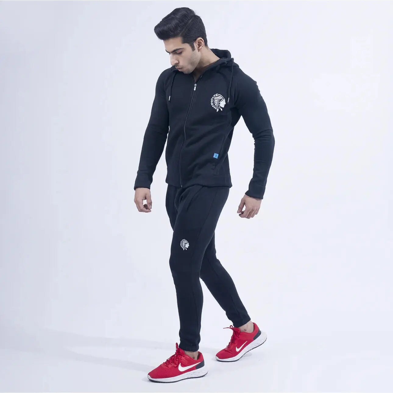 Solid Tech Black Tracksuit For Men - Flairthread Flairthread 