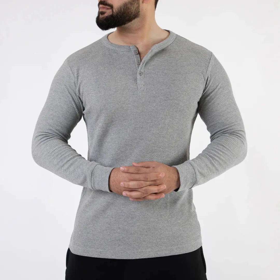 Gray Full Sleeves Waffle-Knit - Flair Thread Flairthread 