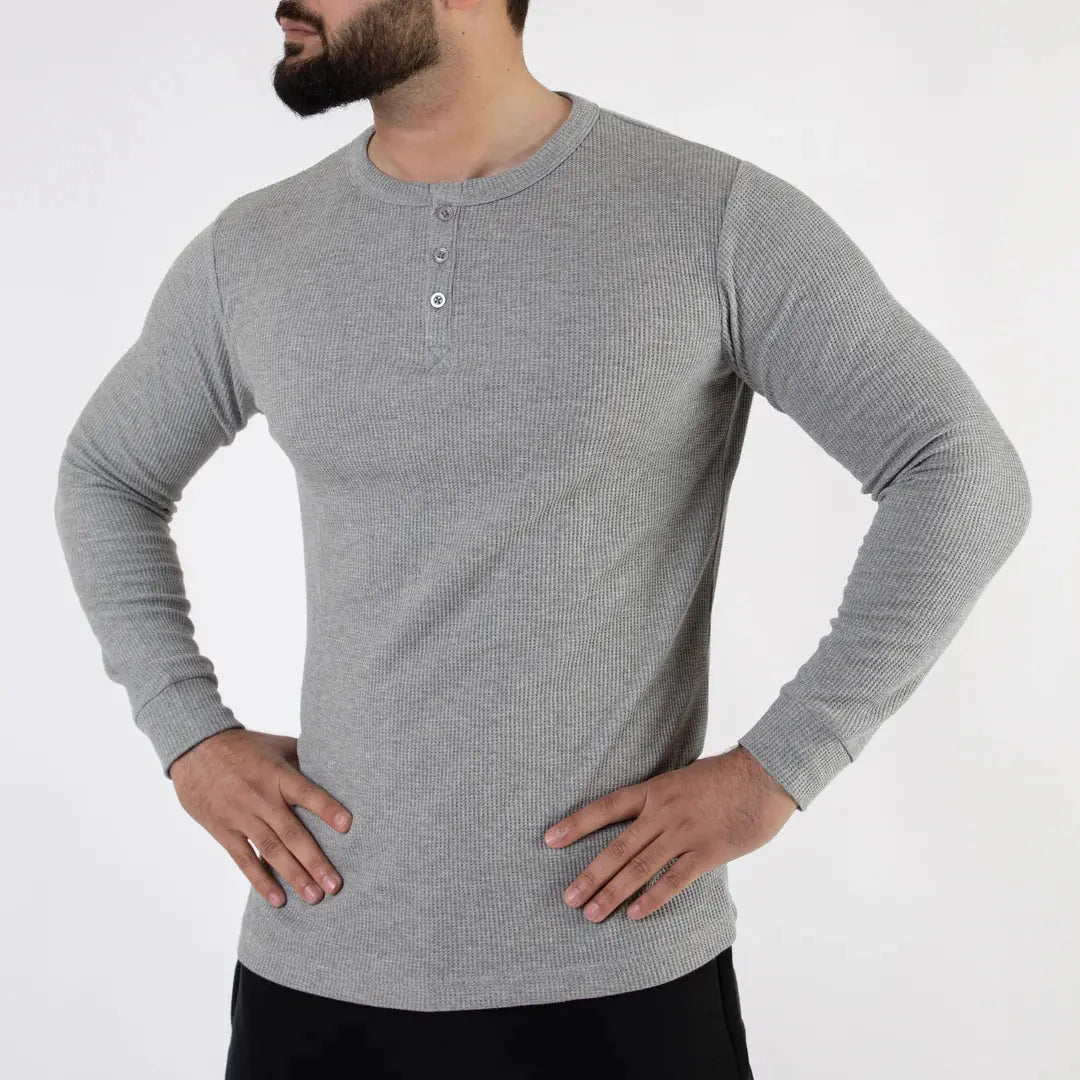 Gray Full Sleeves Waffle-Knit - Flair Thread Flairthread 